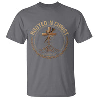 Rooted In Christ T Shirt Jesus Christian Cross Bible Verse - Wonder Print Shop