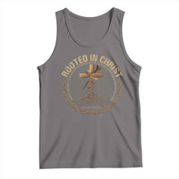 Rooted In Christ Tank Top Jesus Christian Cross Bible Verse - Wonder Print Shop