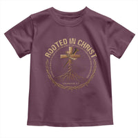 Rooted In Christ Toddler T Shirt Jesus Christian Cross Bible Verse - Wonder Print Shop