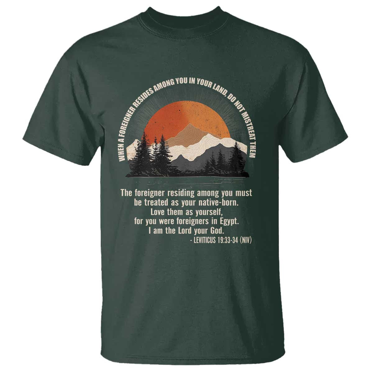 When A Foreigner Resides Among You In Your Land Do Not Mistreat Them T Shirt Leviticus Bible Verse - Wonder Print Shop