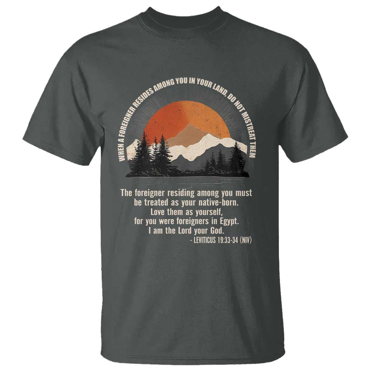 When A Foreigner Resides Among You In Your Land Do Not Mistreat Them T Shirt Leviticus Bible Verse - Wonder Print Shop