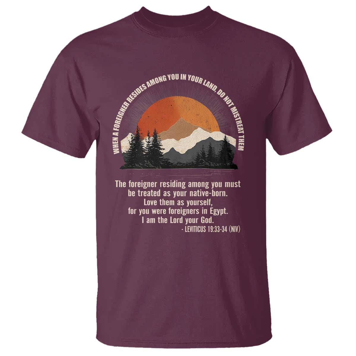 When A Foreigner Resides Among You In Your Land Do Not Mistreat Them T Shirt Leviticus Bible Verse - Wonder Print Shop
