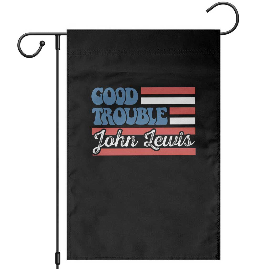 Funny John Lewis Good Trouble Garden Flag Vintage American Flag - Wonder Print Shop