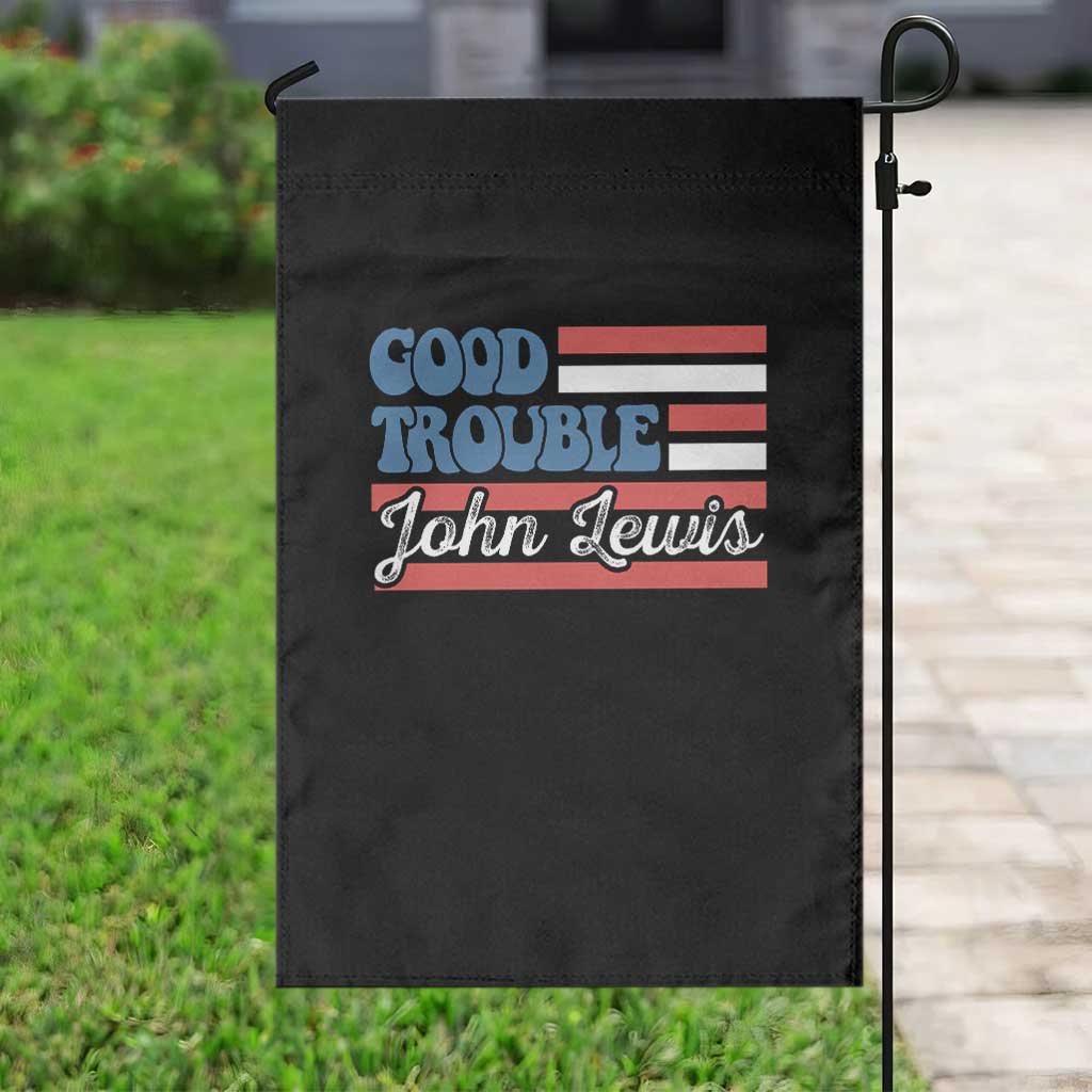 Funny John Lewis Good Trouble Garden Flag Vintage American Flag - Wonder Print Shop