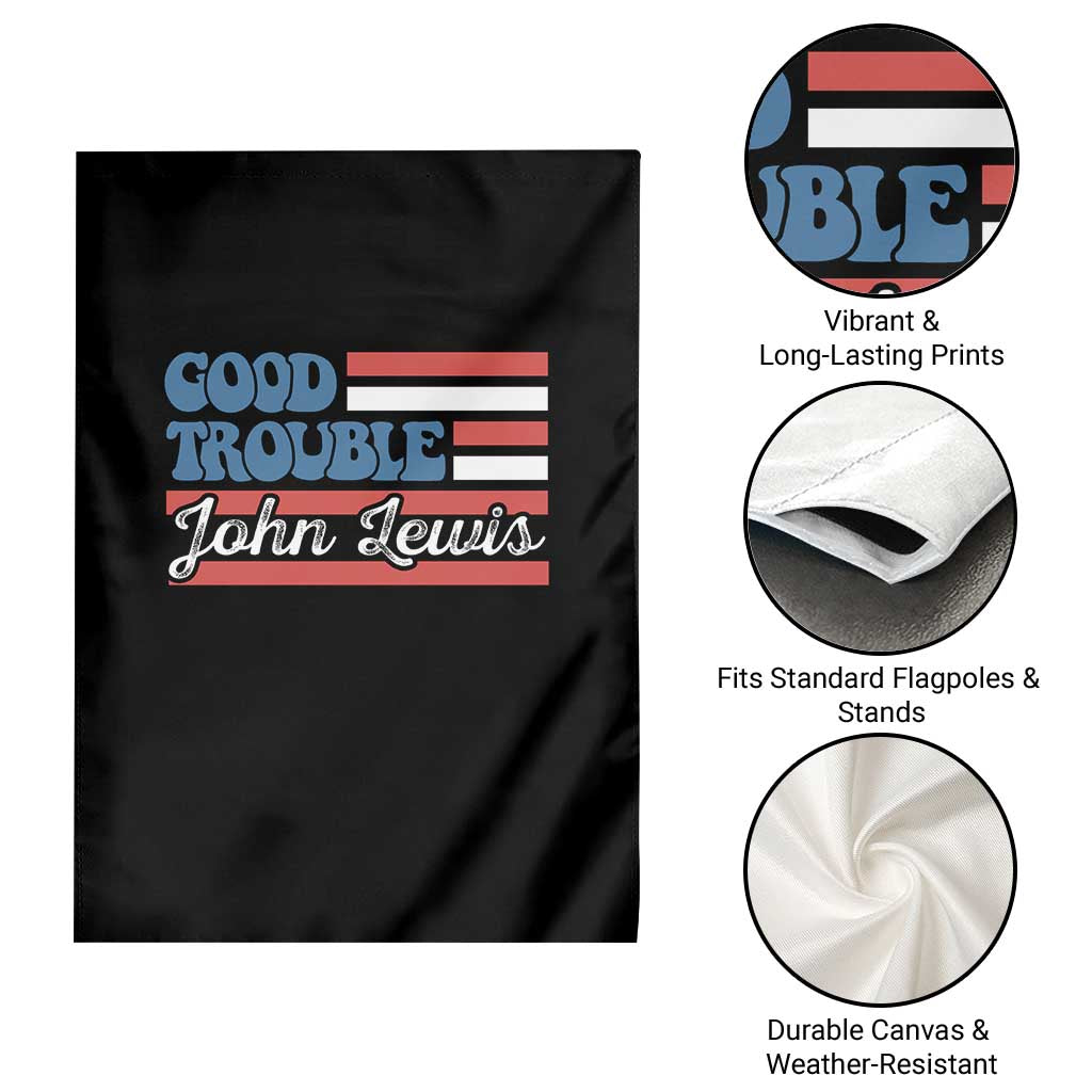 Funny John Lewis Good Trouble Garden Flag Vintage American Flag - Wonder Print Shop