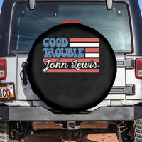 Funny John Lewis Good Trouble Spare Tire Cover Vintage American Flag - Wonder Print Shop