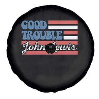 Funny John Lewis Good Trouble Spare Tire Cover Vintage American Flag - Wonder Print Shop