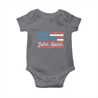 Funny John Lewis Good Trouble Baby Onesie Vintage American Flag - Wonder Print Shop