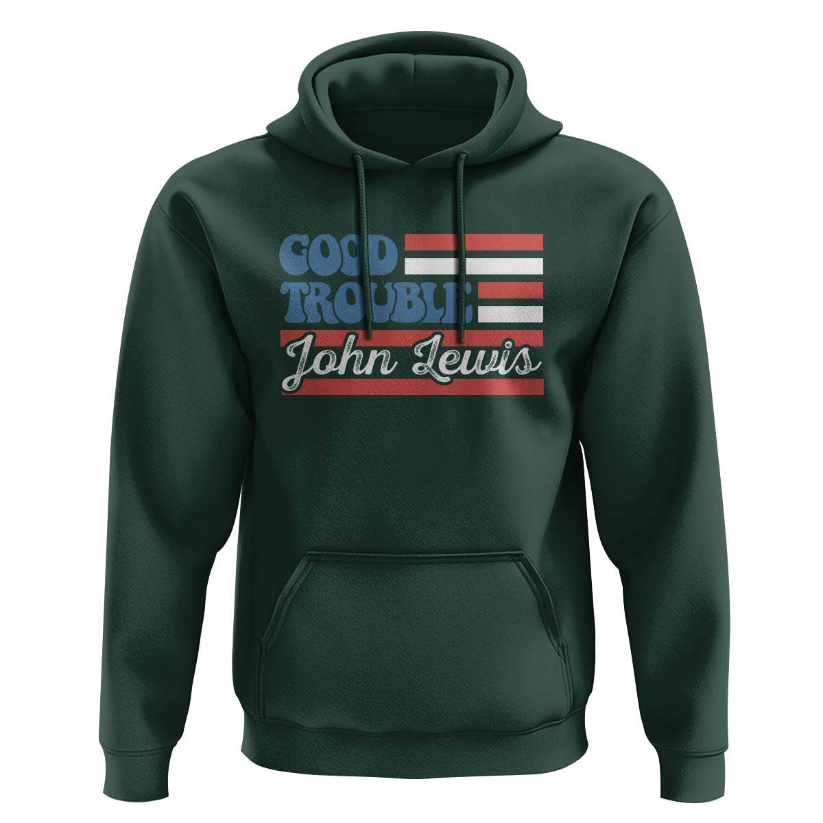 Funny John Lewis Good Trouble Hoodie Vintage American Flag - Wonder Print Shop