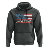 Funny John Lewis Good Trouble Hoodie Vintage American Flag - Wonder Print Shop