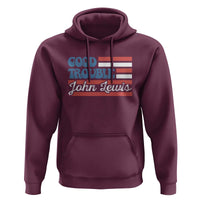 Funny John Lewis Good Trouble Hoodie Vintage American Flag - Wonder Print Shop