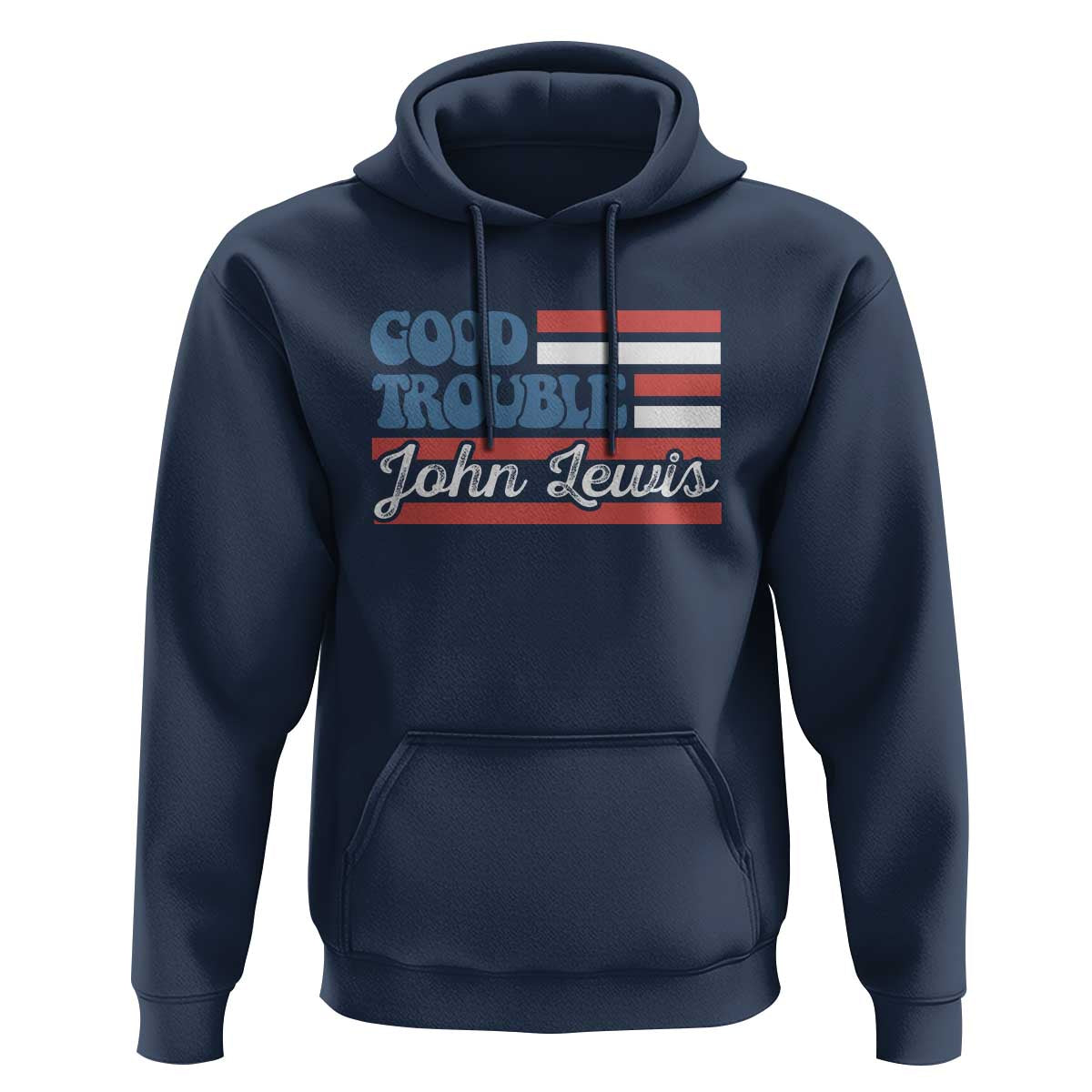 Funny John Lewis Good Trouble Hoodie Vintage American Flag - Wonder Print Shop
