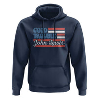 Funny John Lewis Good Trouble Hoodie Vintage American Flag - Wonder Print Shop