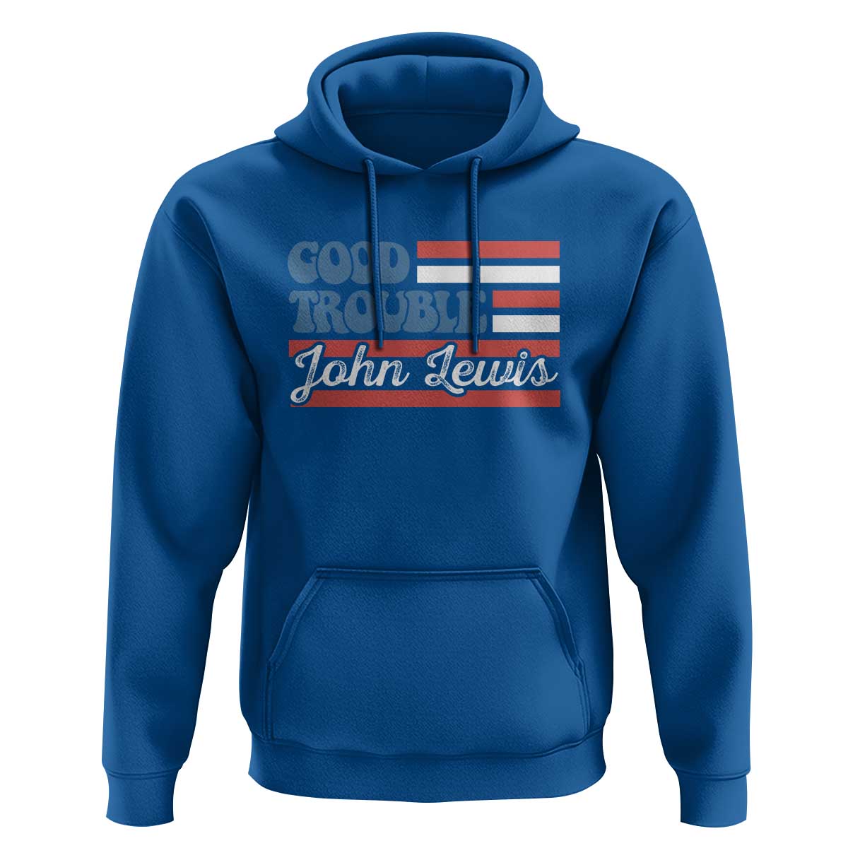 Funny John Lewis Good Trouble Hoodie Vintage American Flag - Wonder Print Shop