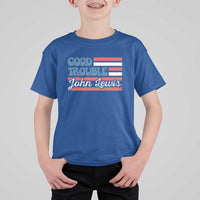 Funny John Lewis Good Trouble T Shirt For Kid Vintage American Flag - Wonder Print Shop