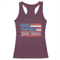 Funny John Lewis Good Trouble Racerback Tank Top Vintage American Flag - Wonder Print Shop