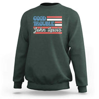 Funny John Lewis Good Trouble Sweatshirt Vintage American Flag - Wonder Print Shop