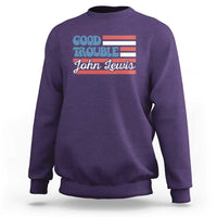 Funny John Lewis Good Trouble Sweatshirt Vintage American Flag - Wonder Print Shop