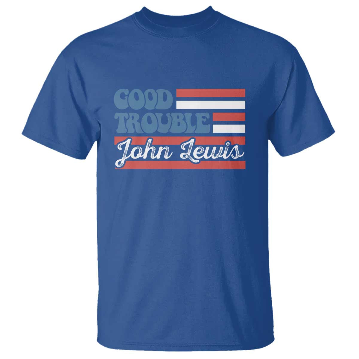 Funny John Lewis Good Trouble T Shirt Vintage American Flag - Wonder Print Shop