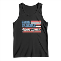 Funny John Lewis Good Trouble Tank Top Vintage American Flag - Wonder Print Shop