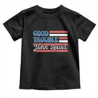 Funny John Lewis Good Trouble Toddler T Shirt Vintage American Flag - Wonder Print Shop