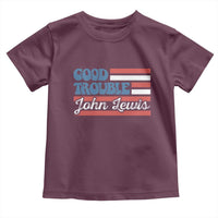 Funny John Lewis Good Trouble Toddler T Shirt Vintage American Flag - Wonder Print Shop