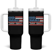 Funny John Lewis Good Trouble Tumbler With Handle Vintage American Flag - Wonder Print Shop