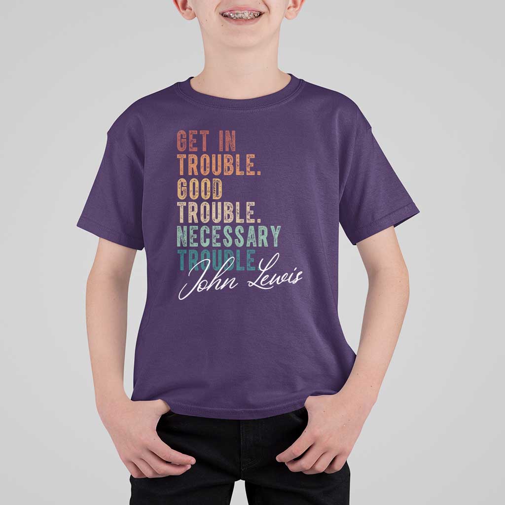 John Lewis T Shirt For Kid Get In Trouble Good Necessary Trouble Social Justice - Wonder Print Shop