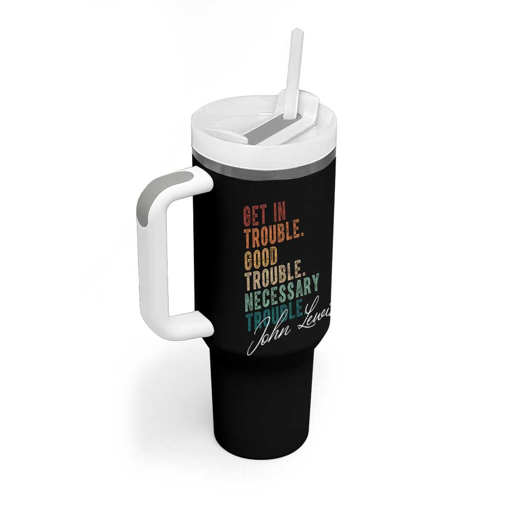 John Lewis Tumbler With Handle Get In Trouble Good Necessary Trouble Social Justice - Wonder Print Shop