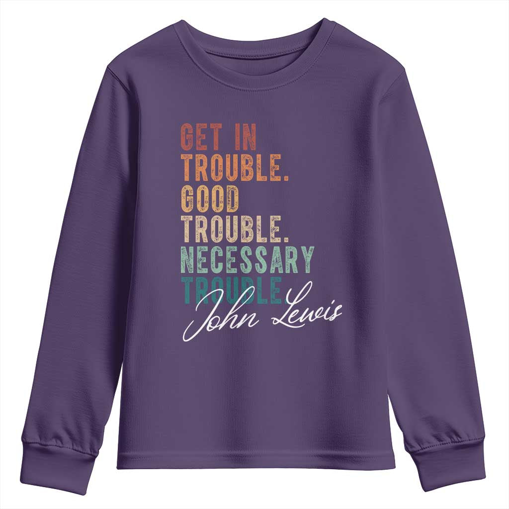 John Lewis Youth Sweatshirt Get In Trouble Good Necessary Trouble Social Justice - Wonder Print Shop