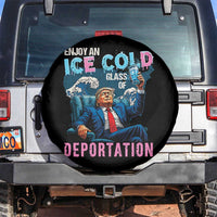 Funny Enjoy An Ice Cold Glass Of Deportation Spare Tire Cover American Flag - Wonder Print Shop