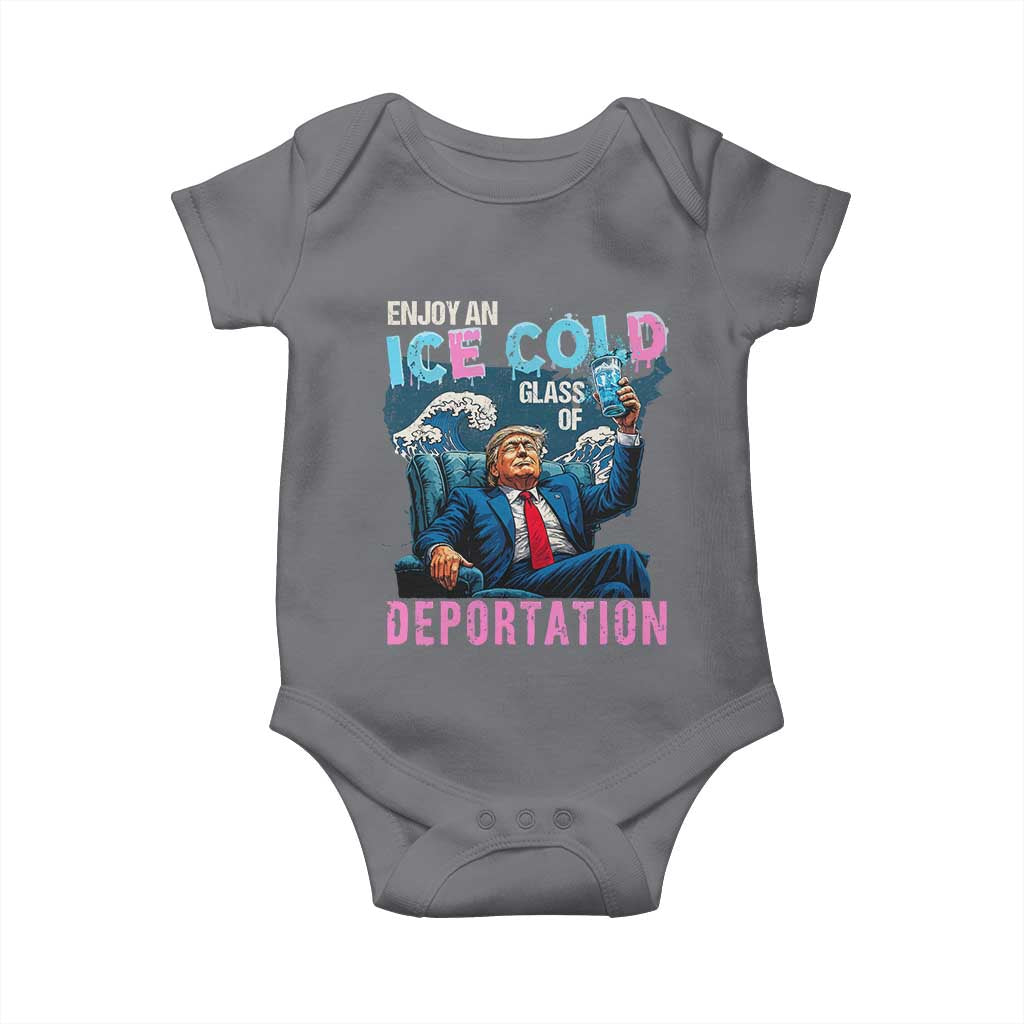 Funny Enjoy An Ice Cold Glass Of Deportation Baby Onesie American Flag - Wonder Print Shop