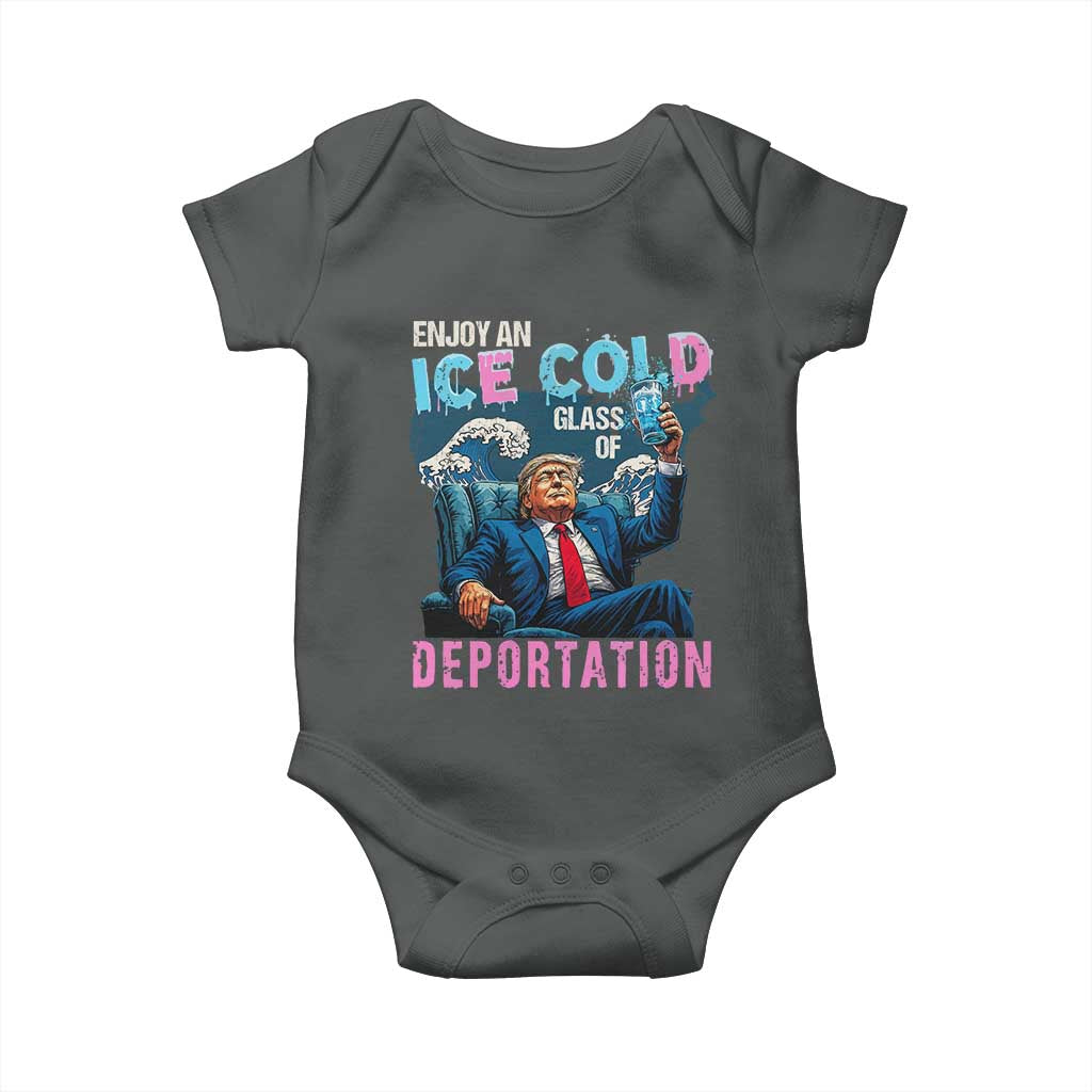 Funny Enjoy An Ice Cold Glass Of Deportation Baby Onesie American Flag - Wonder Print Shop