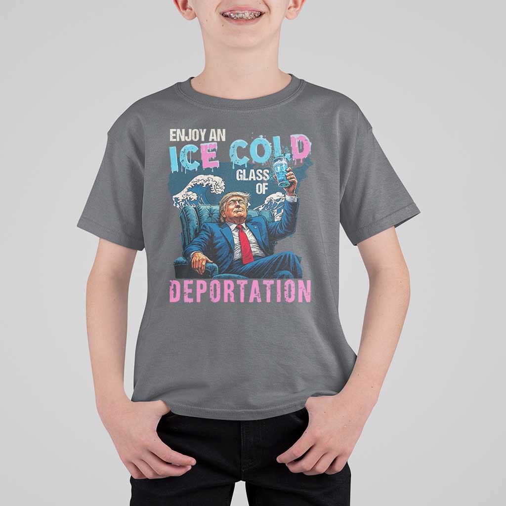 Funny Enjoy An Ice Cold Glass Of Deportation T Shirt For Kid American Flag - Wonder Print Shop