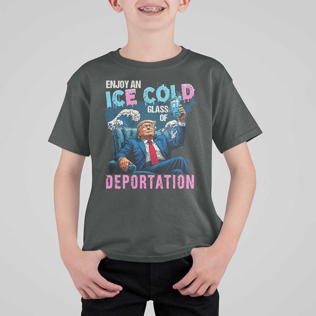 Funny Enjoy An Ice Cold Glass Of Deportation T Shirt For Kid American Flag - Wonder Print Shop