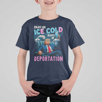 Funny Enjoy An Ice Cold Glass Of Deportation T Shirt For Kid American Flag - Wonder Print Shop