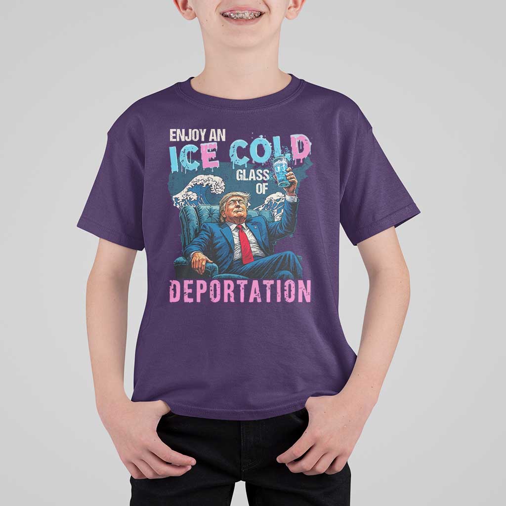Funny Enjoy An Ice Cold Glass Of Deportation T Shirt For Kid American Flag - Wonder Print Shop