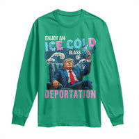 Funny Enjoy An Ice Cold Glass Of Deportation Long Sleeve Shirt American Flag - Wonder Print Shop