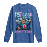 Funny Enjoy An Ice Cold Glass Of Deportation Long Sleeve Shirt American Flag - Wonder Print Shop