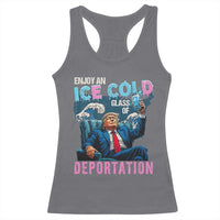 Funny Enjoy An Ice Cold Glass Of Deportation Racerback Tank Top American Flag - Wonder Print Shop