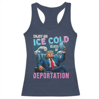 Funny Enjoy An Ice Cold Glass Of Deportation Racerback Tank Top American Flag - Wonder Print Shop