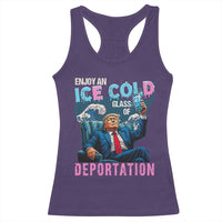 Funny Enjoy An Ice Cold Glass Of Deportation Racerback Tank Top American Flag - Wonder Print Shop
