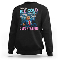 Funny Enjoy An Ice Cold Glass Of Deportation Sweatshirt American Flag - Wonder Print Shop
