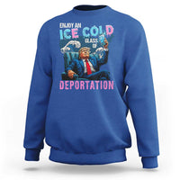 Funny Enjoy An Ice Cold Glass Of Deportation Sweatshirt American Flag - Wonder Print Shop