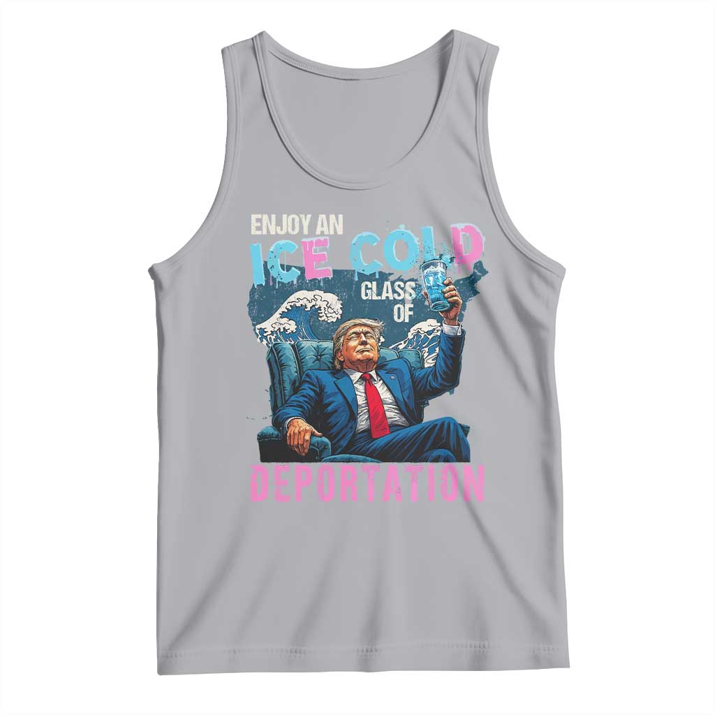 Funny Enjoy An Ice Cold Glass Of Deportation Tank Top American Flag - Wonder Print Shop