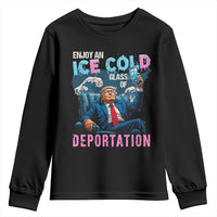 Funny Enjoy An Ice Cold Glass Of Deportation Youth Sweatshirt American Flag - Wonder Print Shop