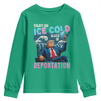 Funny Enjoy An Ice Cold Glass Of Deportation Youth Sweatshirt American Flag - Wonder Print Shop