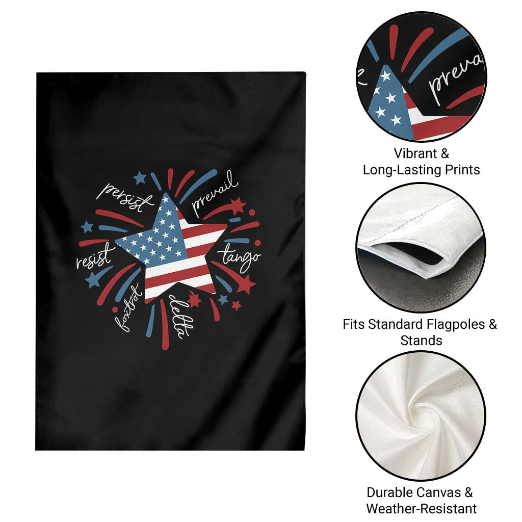 Funny 4th of July Fireworks Foxtrot Delta Tango Garden Flag - Wonder Print Shop