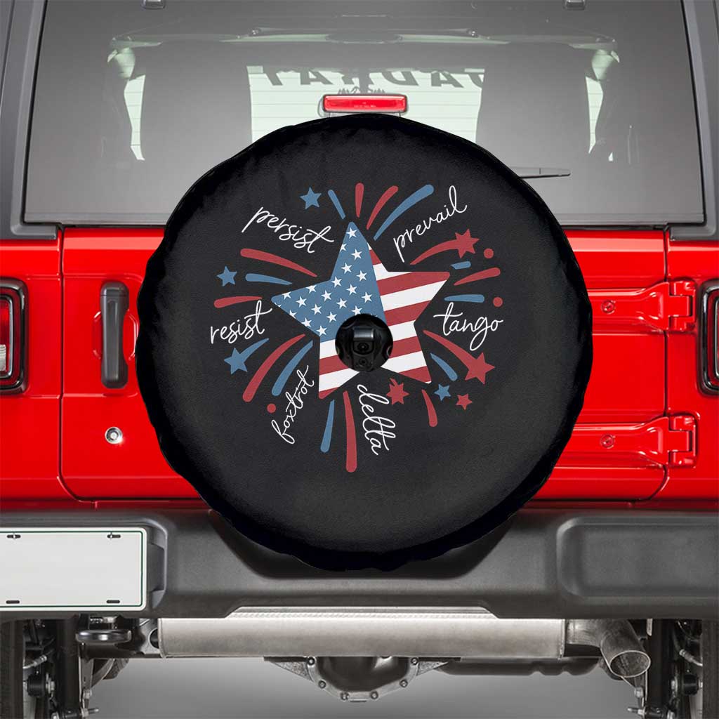 Funny 4th of July Fireworks Foxtrot Delta Tango Spare Tire Cover - Wonder Print Shop