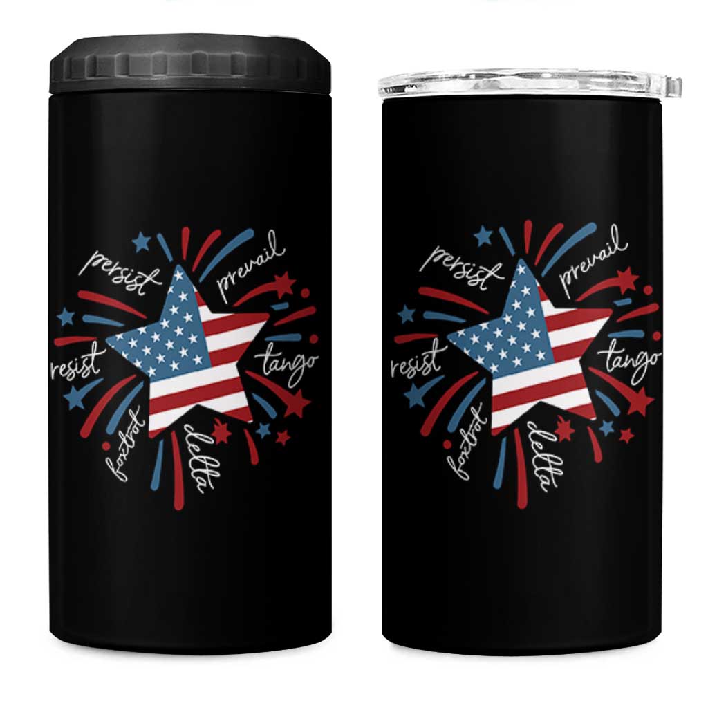 Funny 4th of July Fireworks Foxtrot Delta Tango 4 in 1 Can Cooler Tumbler - Wonder Print Shop